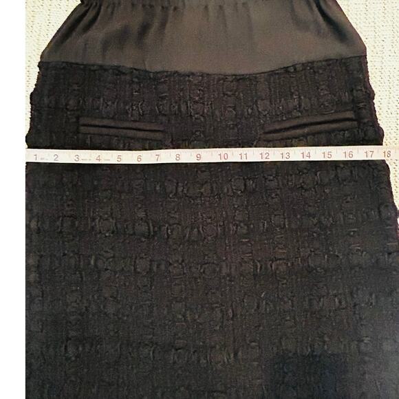 Chanel Square Button Black Tweed Jacket Blazer Skirt Suit FR 44 46 US 8 10 12 14 - Picture 14 of 15
